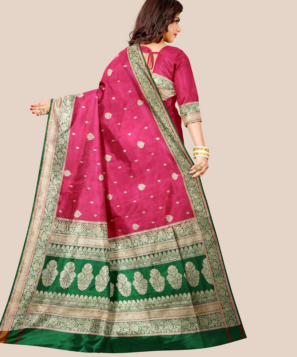 Maroon handloom banarasi silk saree