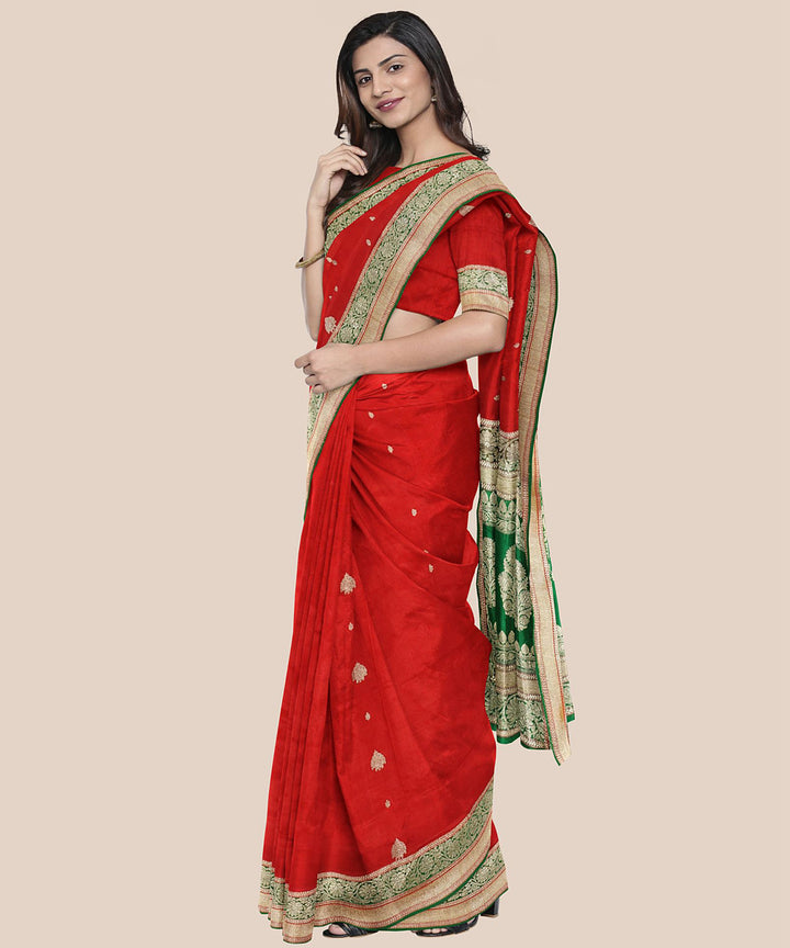 Red handloom banarasi silk saree