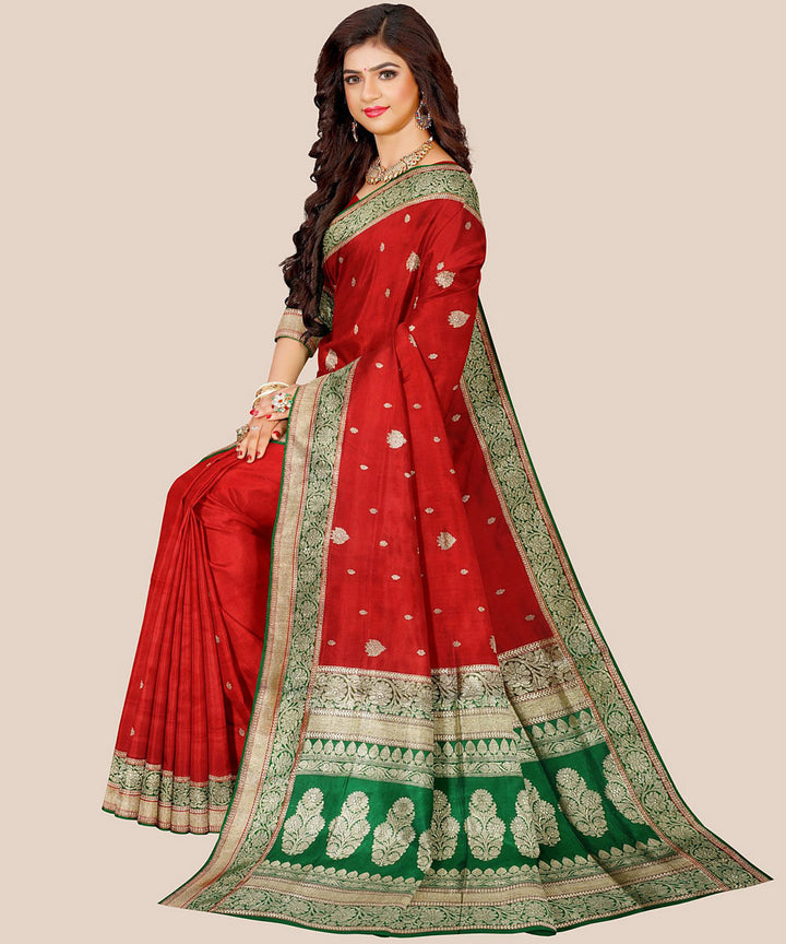 Red handloom banarasi silk saree