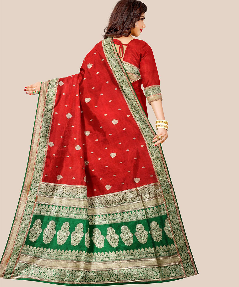 Red handloom banarasi silk saree