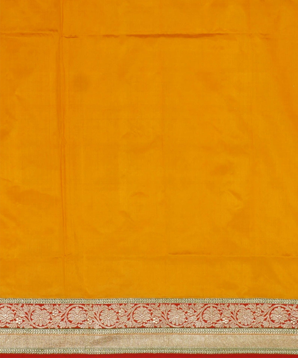 Yellow handloom banarasi silk saree