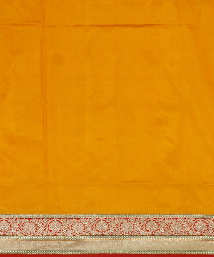 Yellow handloom banarasi silk saree