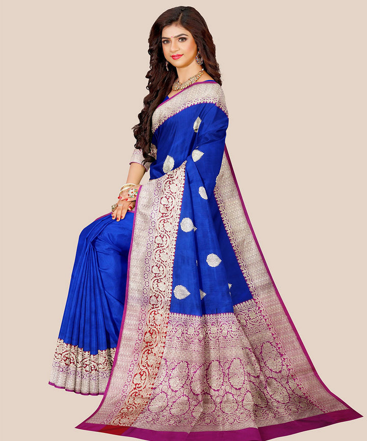 Blue handwoven  banarasi silk saree