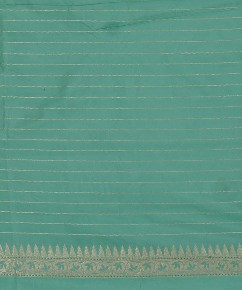 Turquoise handloom banarasi silk saree