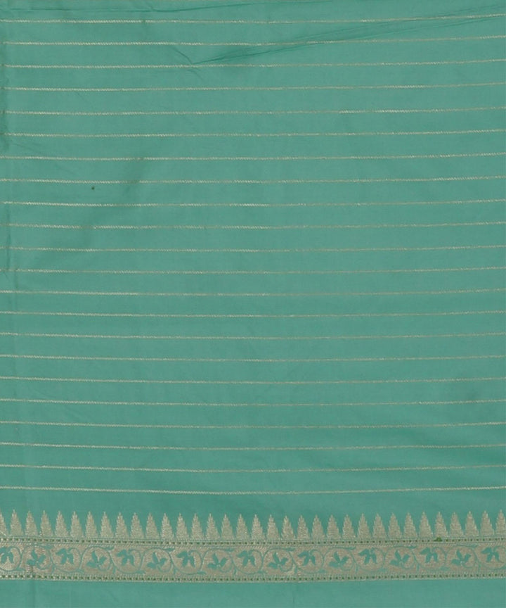 Turquoise handloom banarasi silk saree