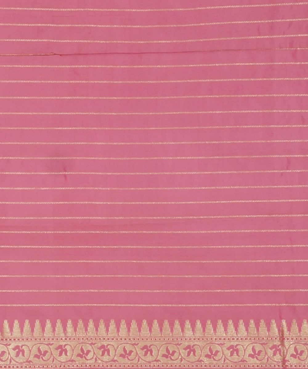 Peach handloom banarasi silk saree