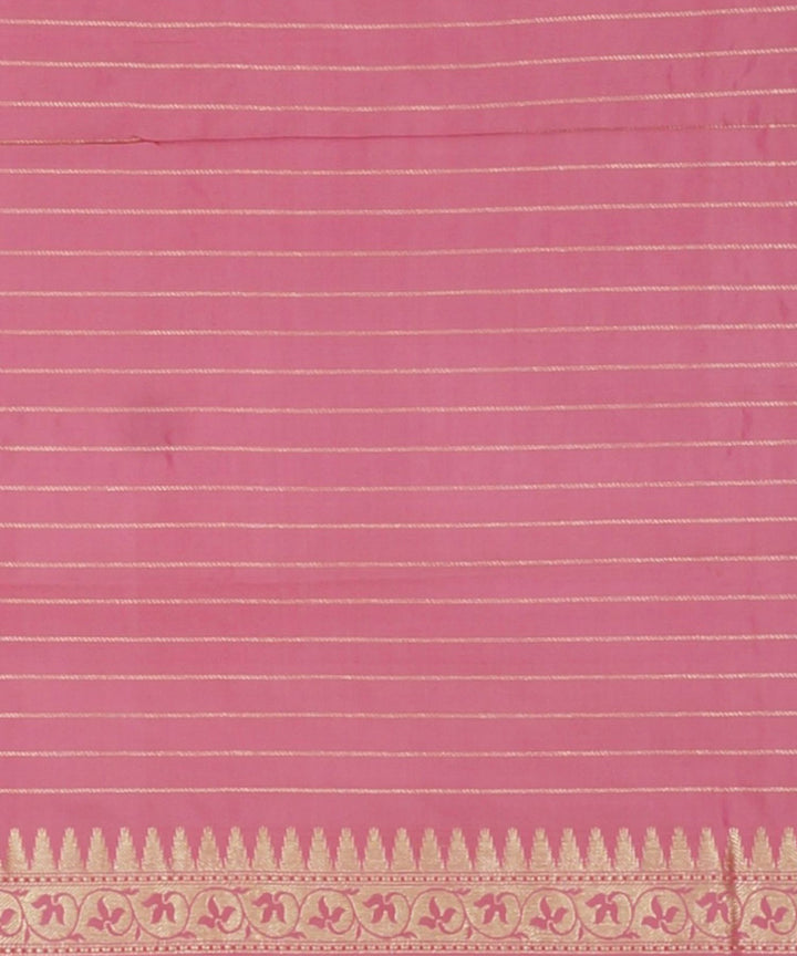 Peach handloom banarasi silk saree