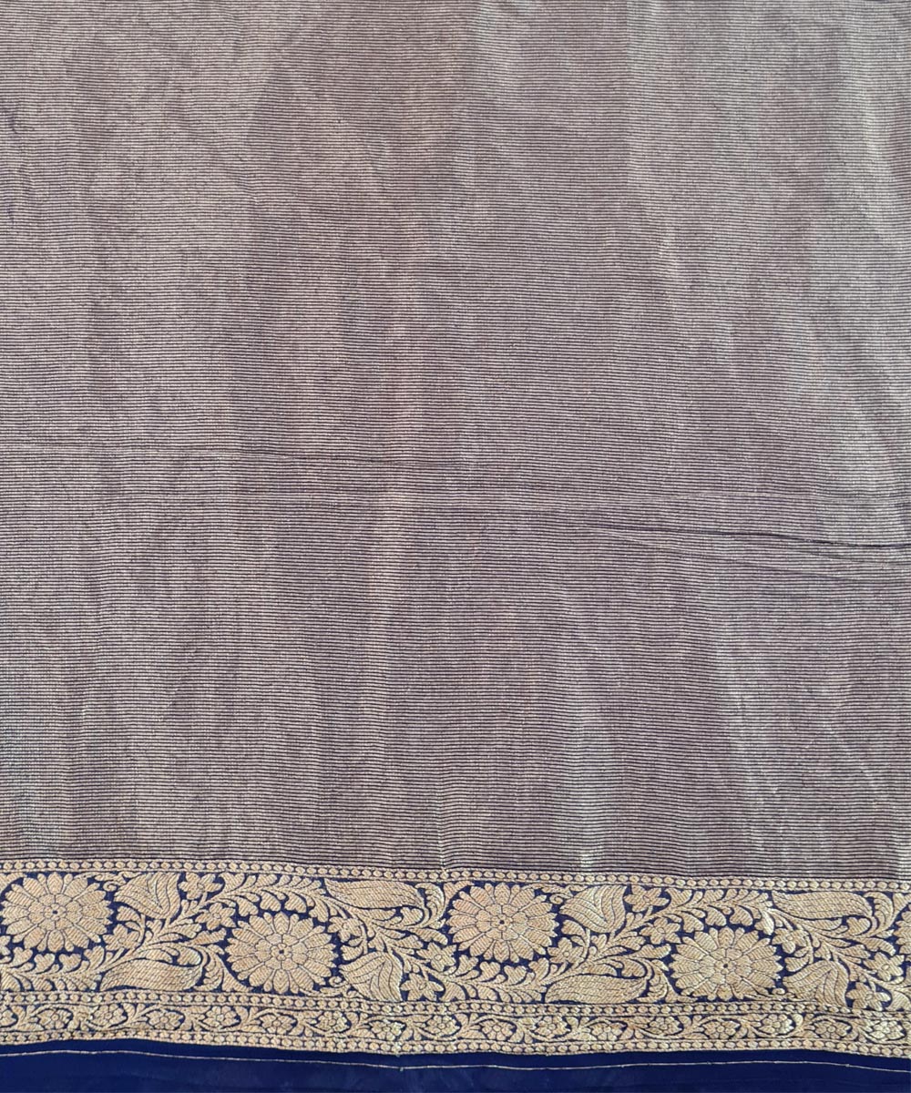 Turquoise blue handwoven cotton silk banarasi saree