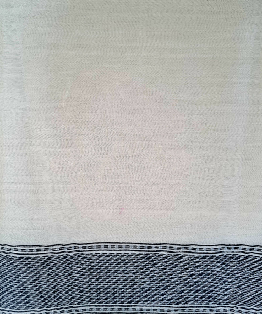 Grey black handwoven cotton silk banarasi saree