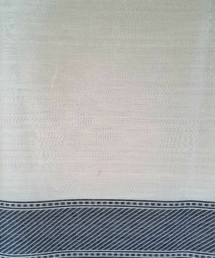 Grey black handwoven cotton silk banarasi saree