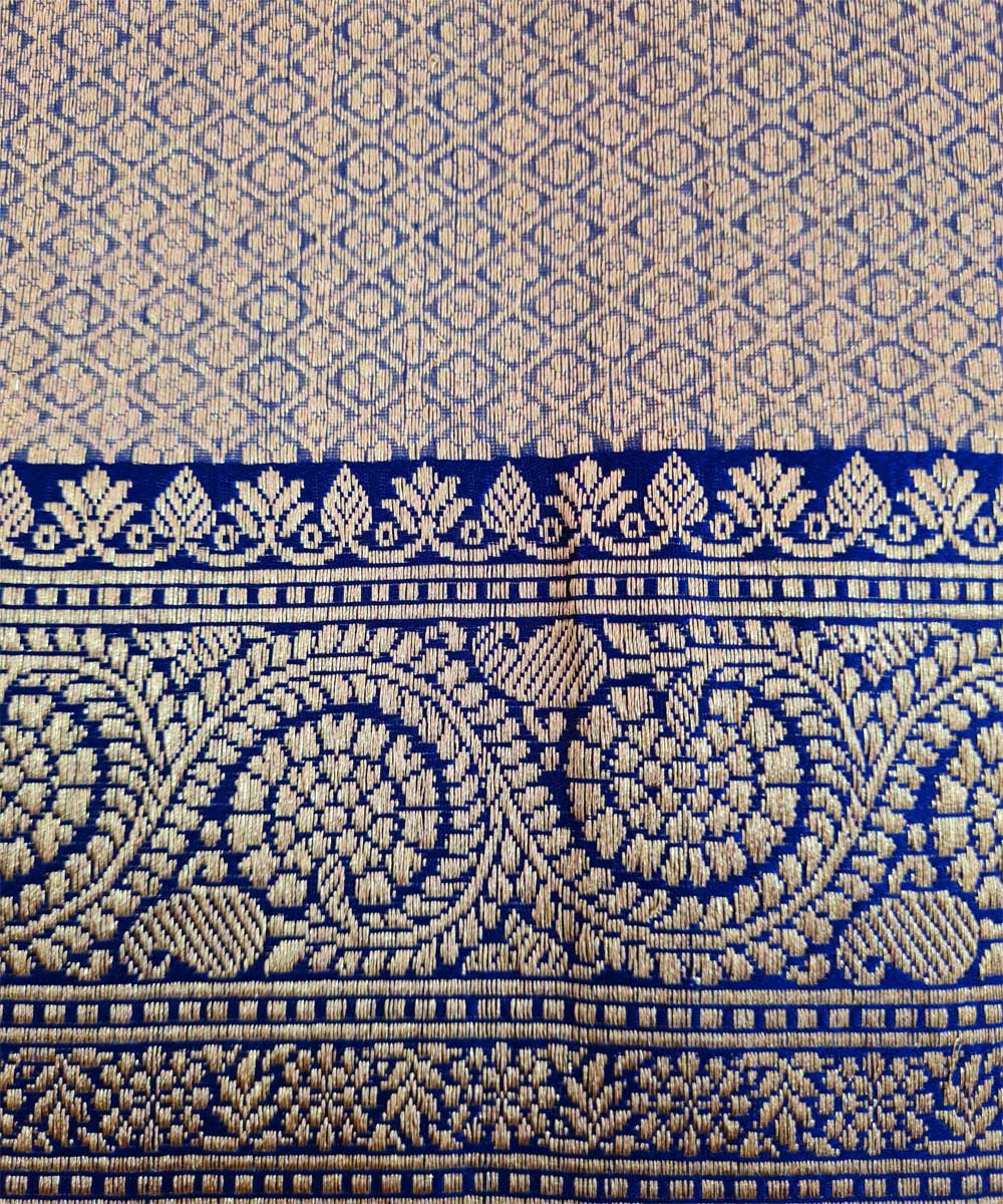 Grey handwoven banarasi silk saree