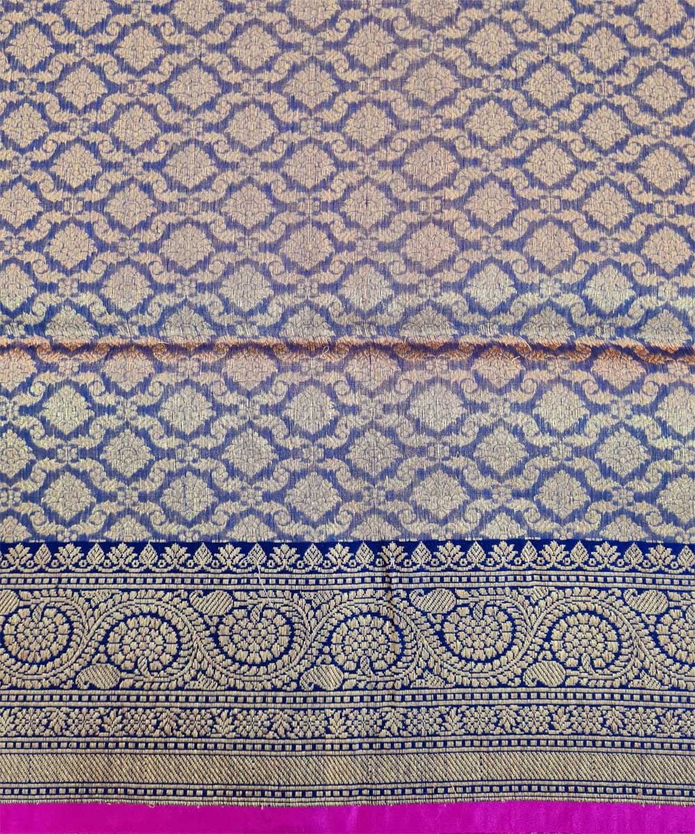 Grey handwoven banarasi silk saree