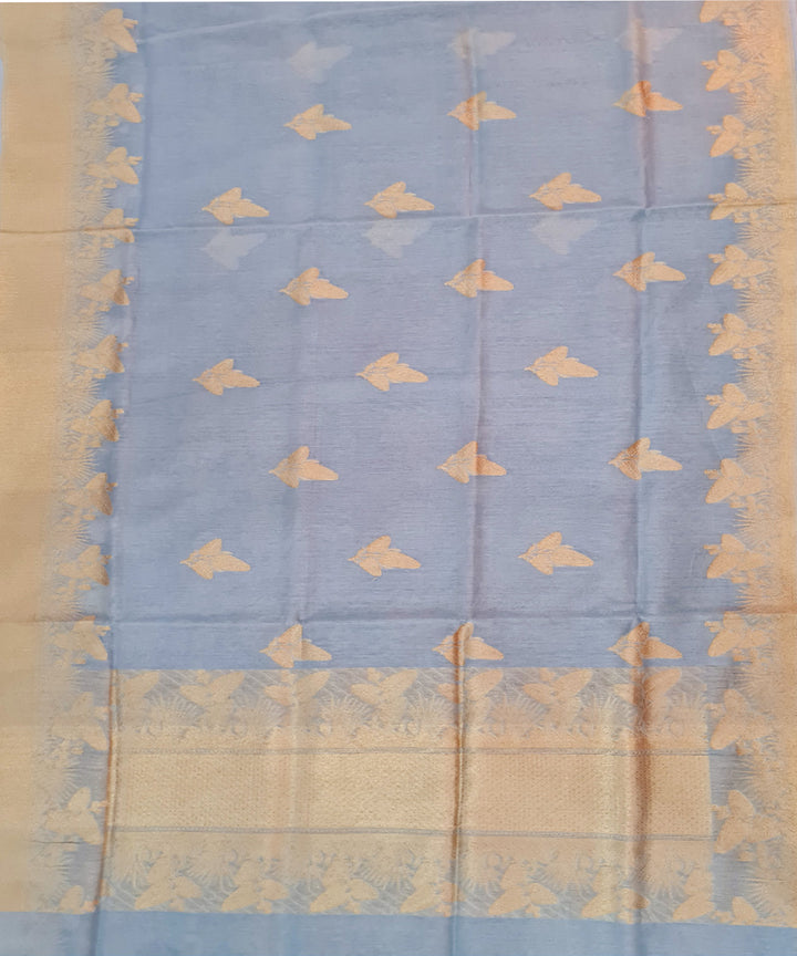 Grey handloom banarasi silk saree