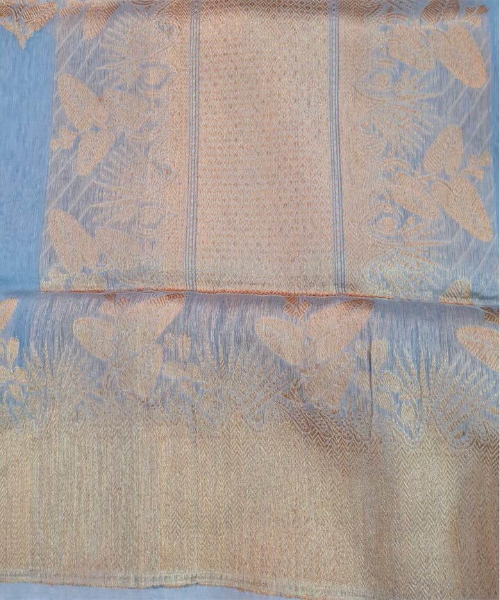 Grey handloom banarasi silk saree