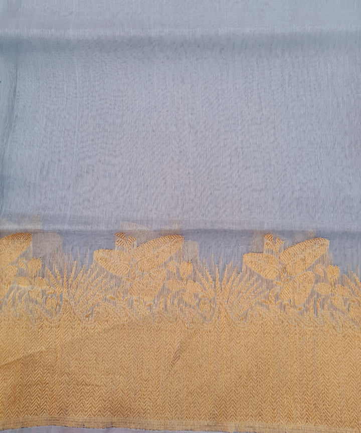 Grey handloom banarasi silk saree