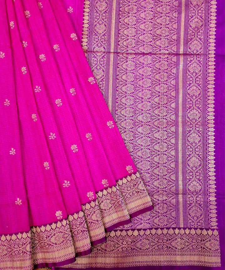 Purple handwoven banarasi silk saree