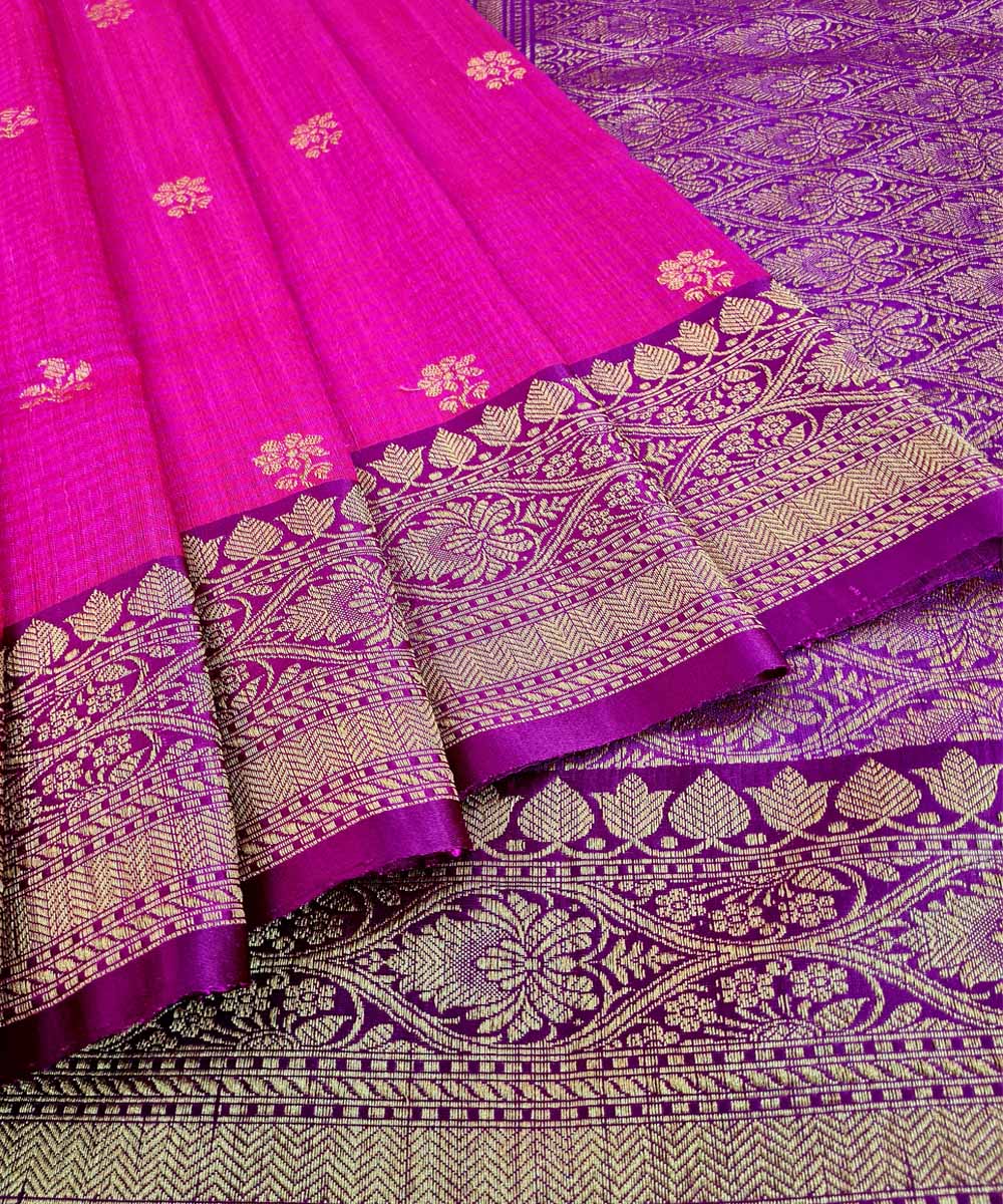 Purple handwoven banarasi silk saree