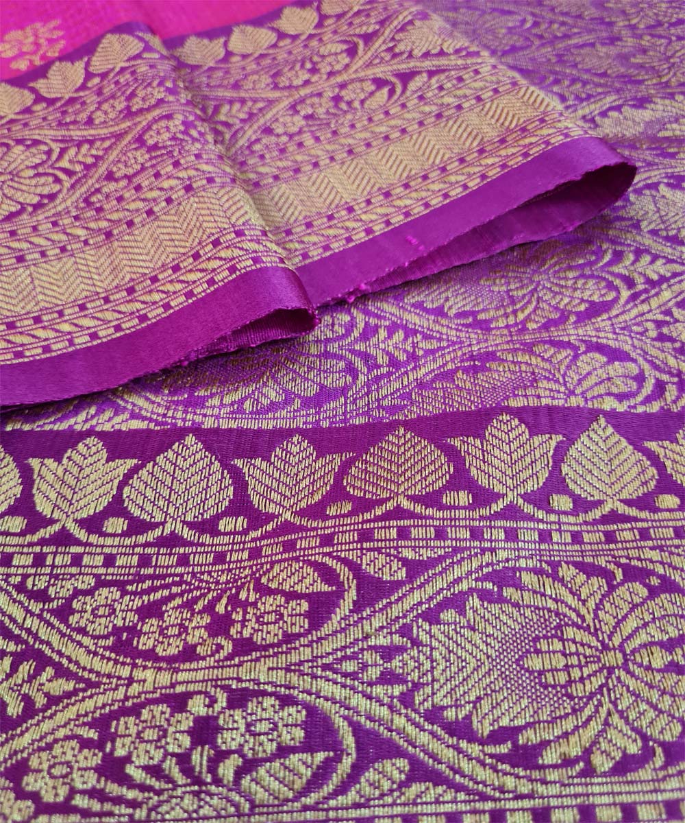 Purple handwoven banarasi silk saree