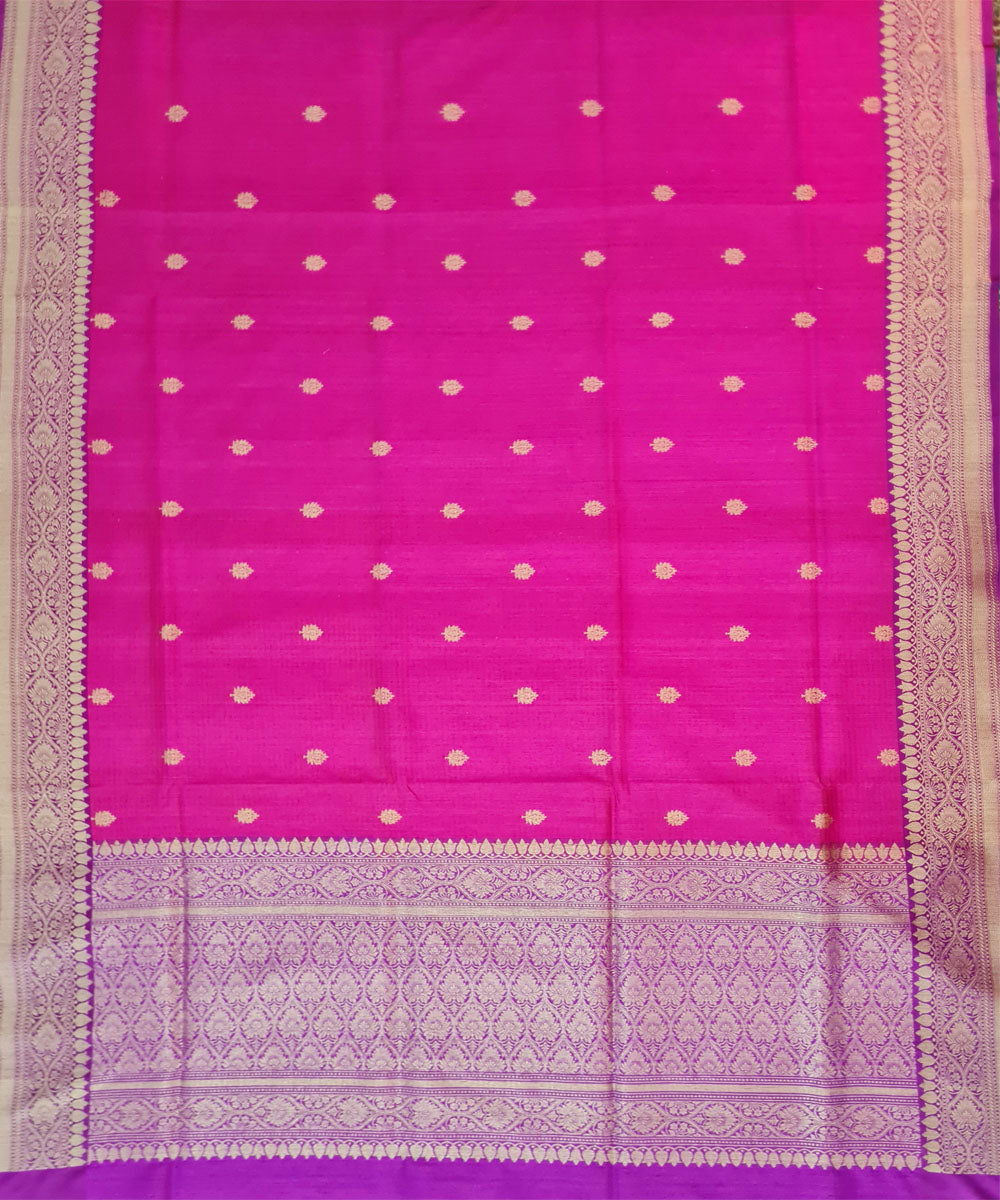 Pink handwoven banarasi silk saree