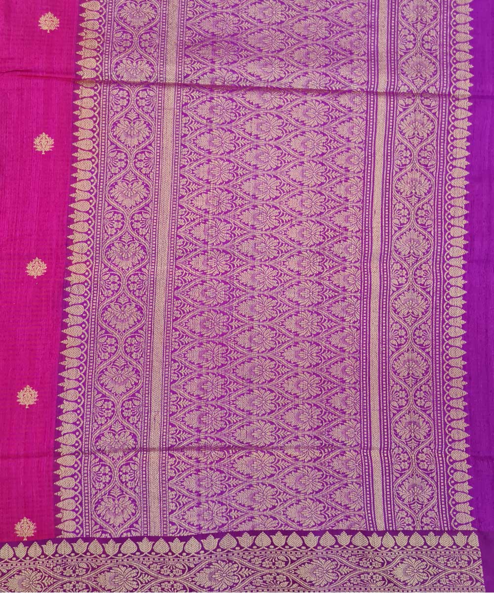 Pink handwoven banarasi silk saree