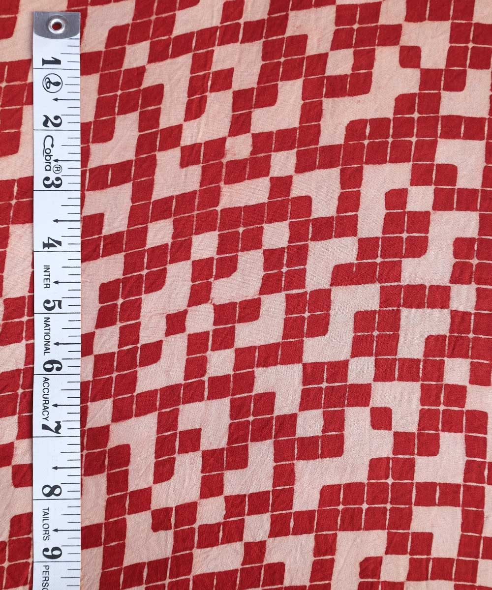 TGL-Red lines tetris block printed modal fabric