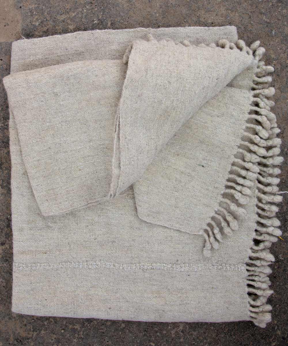 White handwoven woolen blanket