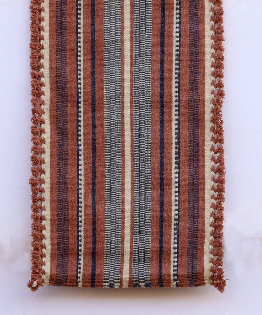 Multicolor handwoven woolen carpet