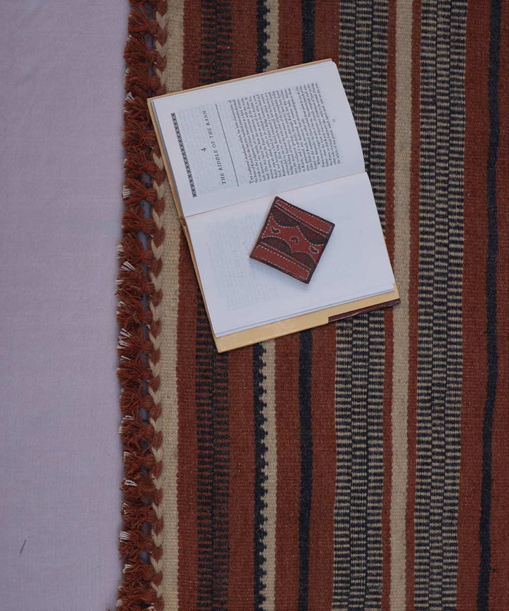 Multicolor handwoven woolen carpet