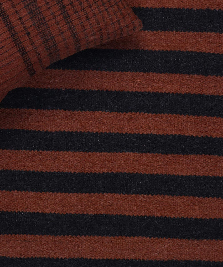 Brown black handwoven woolen carpet