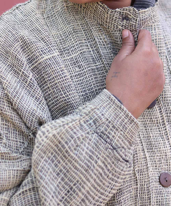 Grey handwoven woolen jacket