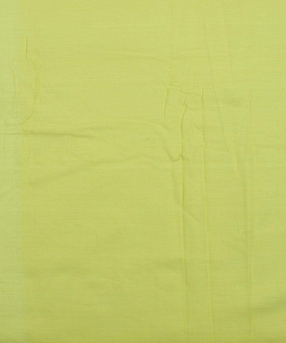 Lemon yellow handspun handwoven cotton fabric