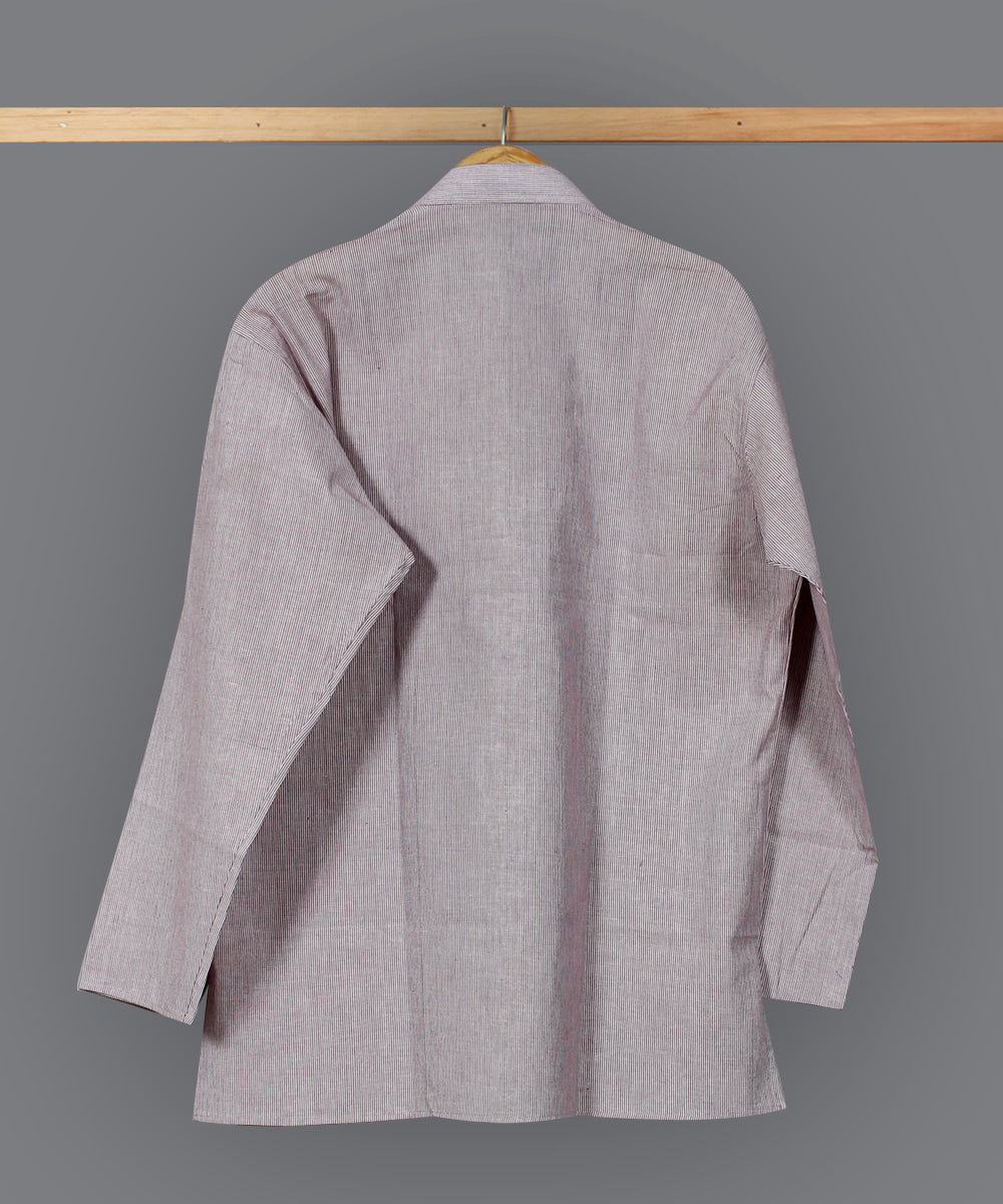 Mauve handloom short cotton kurta