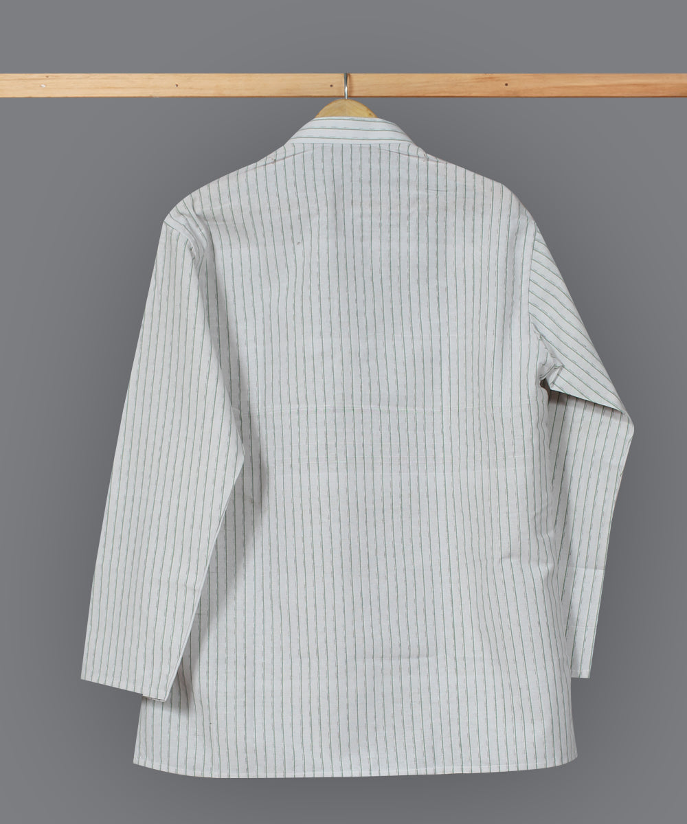 White handloom short cotton kurta