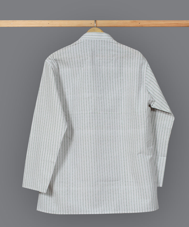 White handloom short cotton kurta
