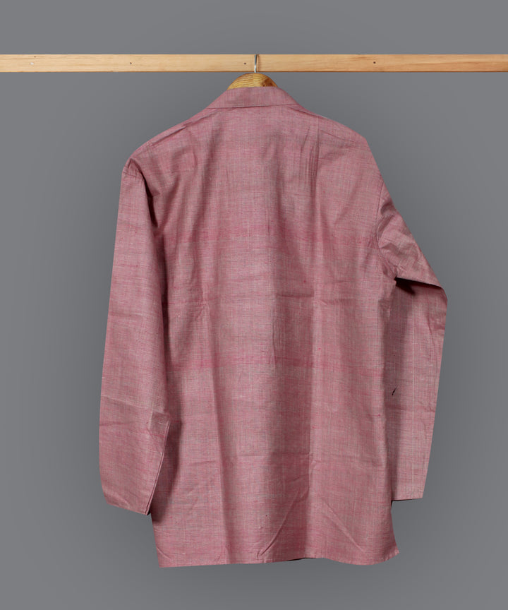Peach handloom short cotton kurta
