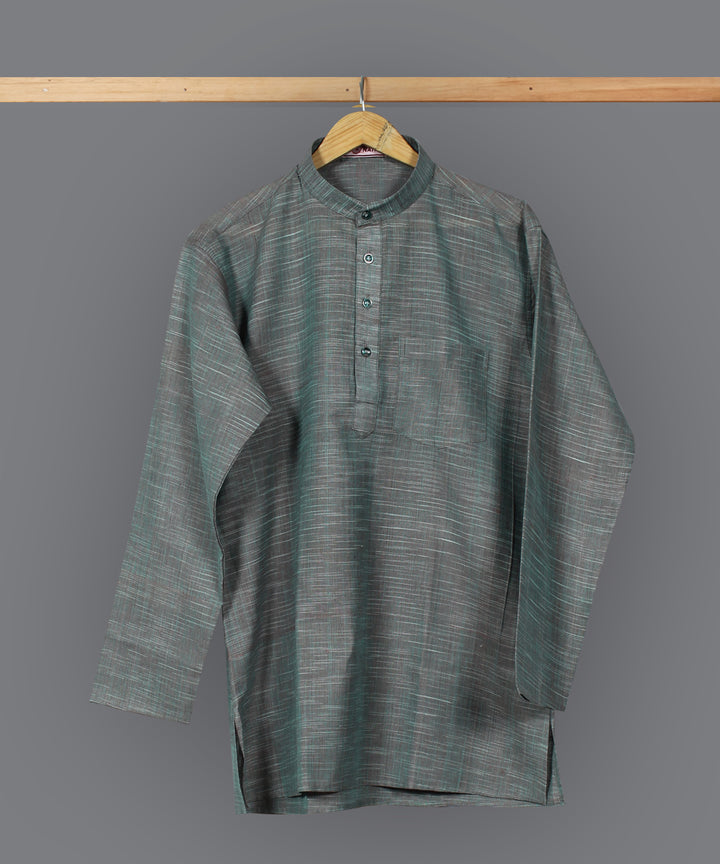 Grey handloom short cotton kurta