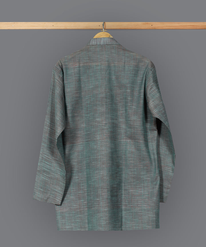 Grey handloom short cotton kurta
