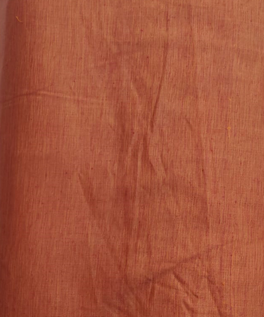 Orange  handspun handwoven cotton fabric