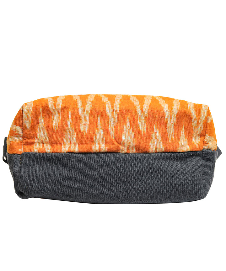 Mustard black handcrafted cotton sling bag