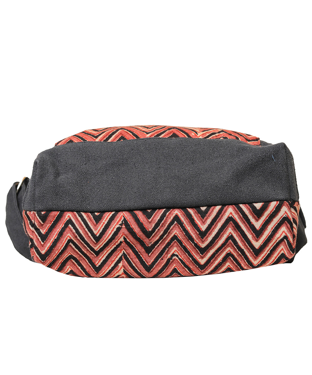 Brown black handcrafted cotton sling bag