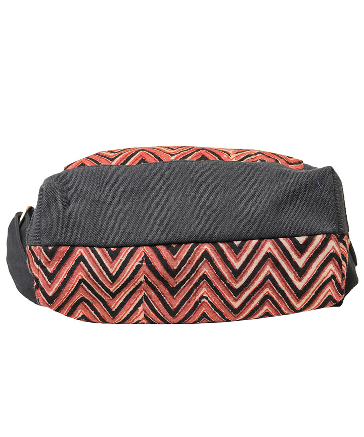 Brown black handcrafted cotton sling bag