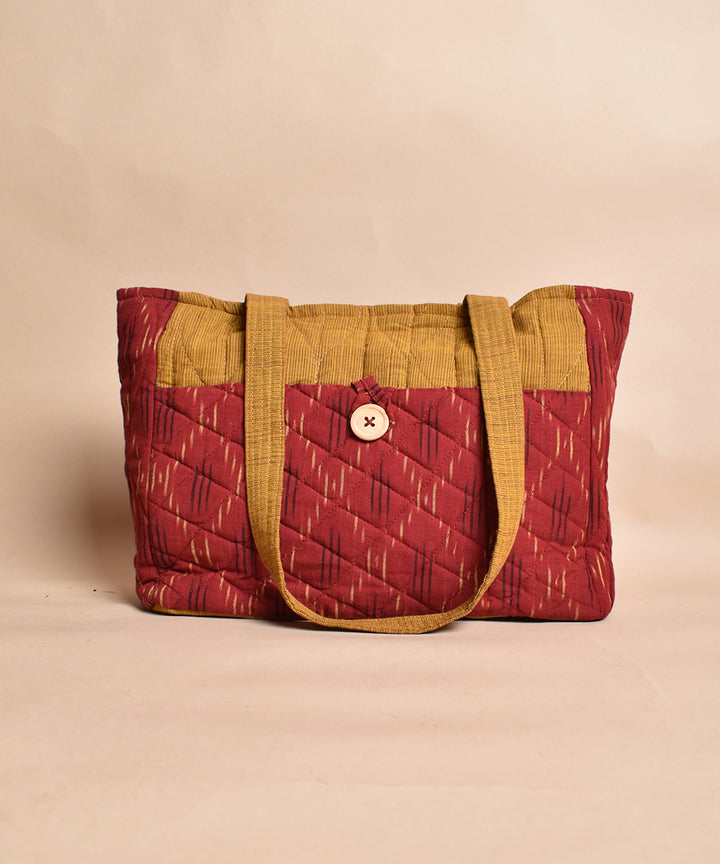 Red mustard handcrafted cotton tote bag