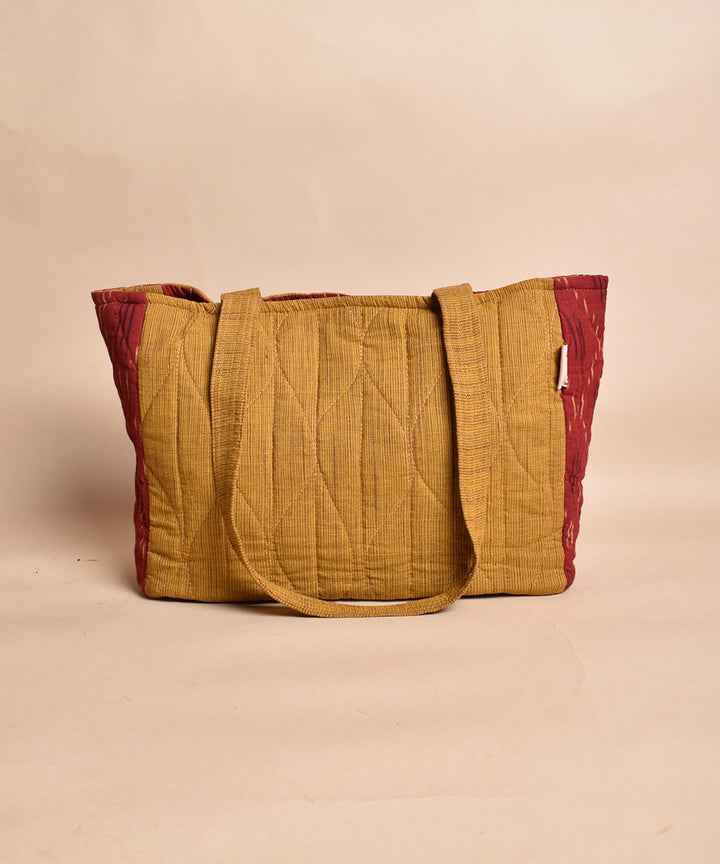 Red mustard handcrafted cotton tote bag