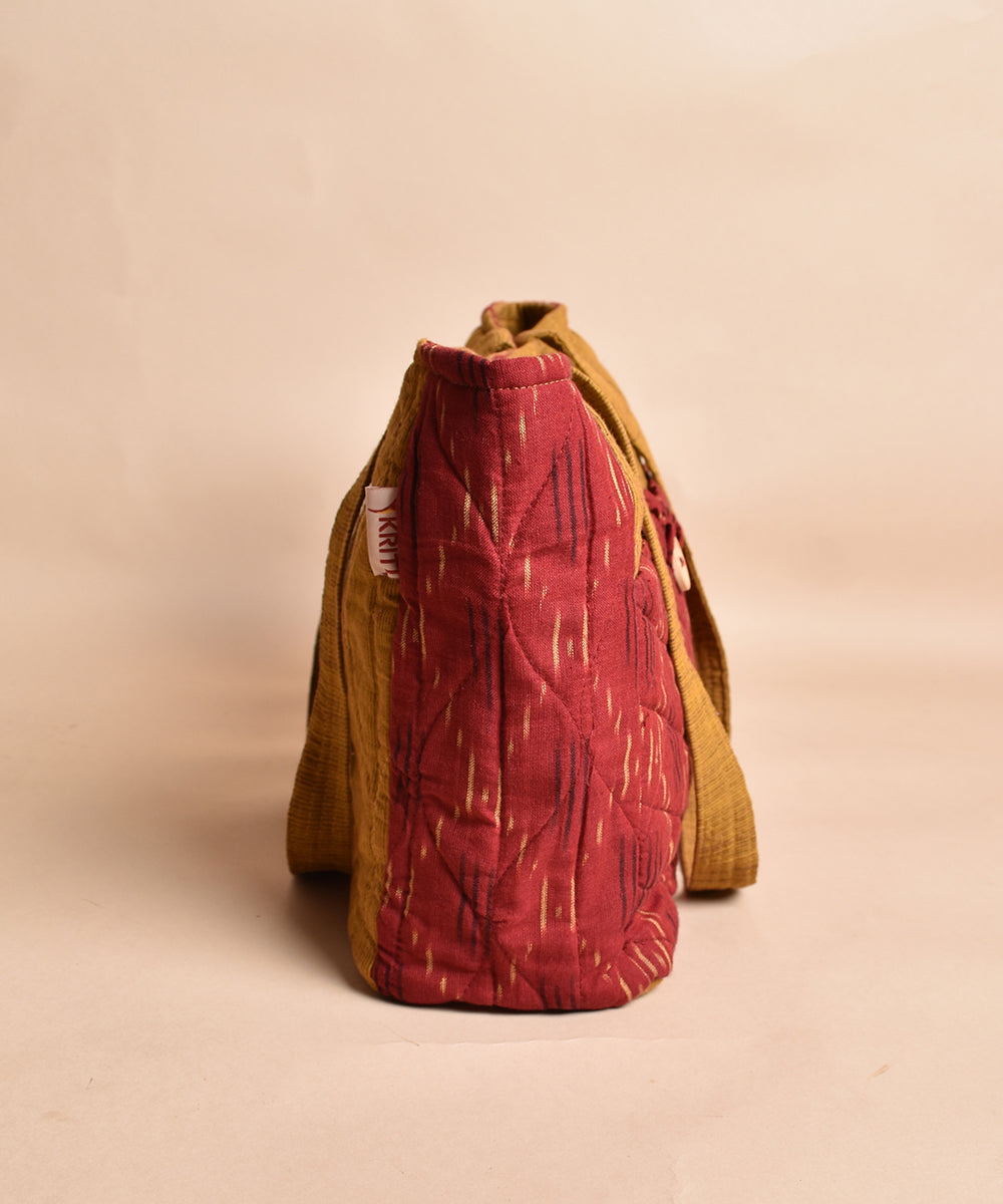 Red mustard handcrafted cotton tote bag