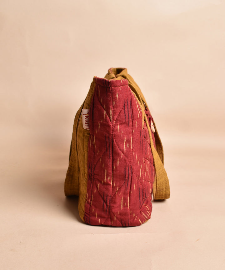 Red mustard handcrafted cotton tote bag