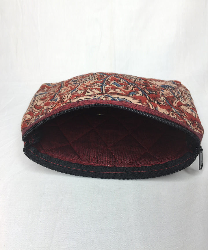 Red white handwoven cotton pouch