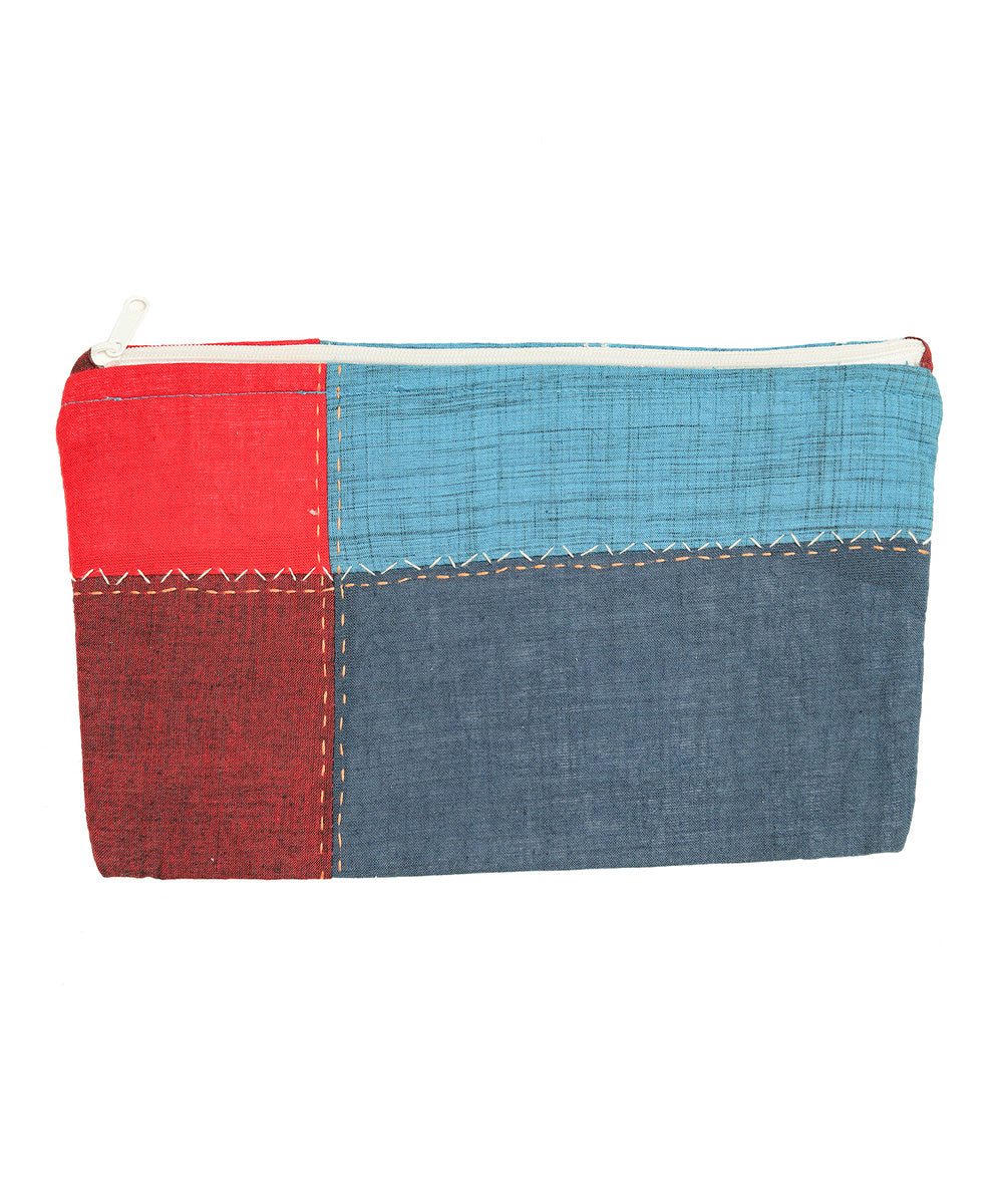 Multi color handcrafted cotton pouch