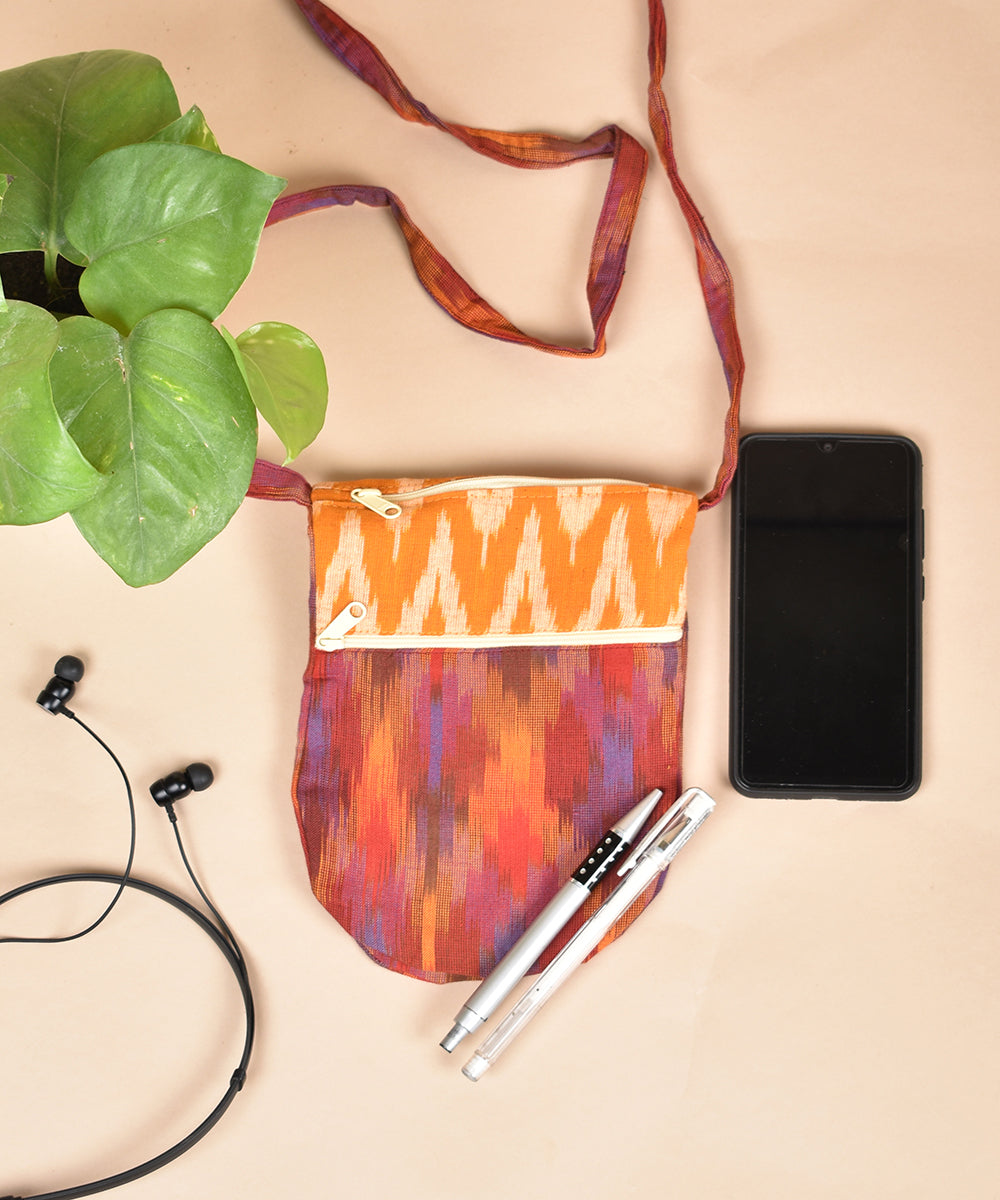 Multicolor handwoven cotton sling bag