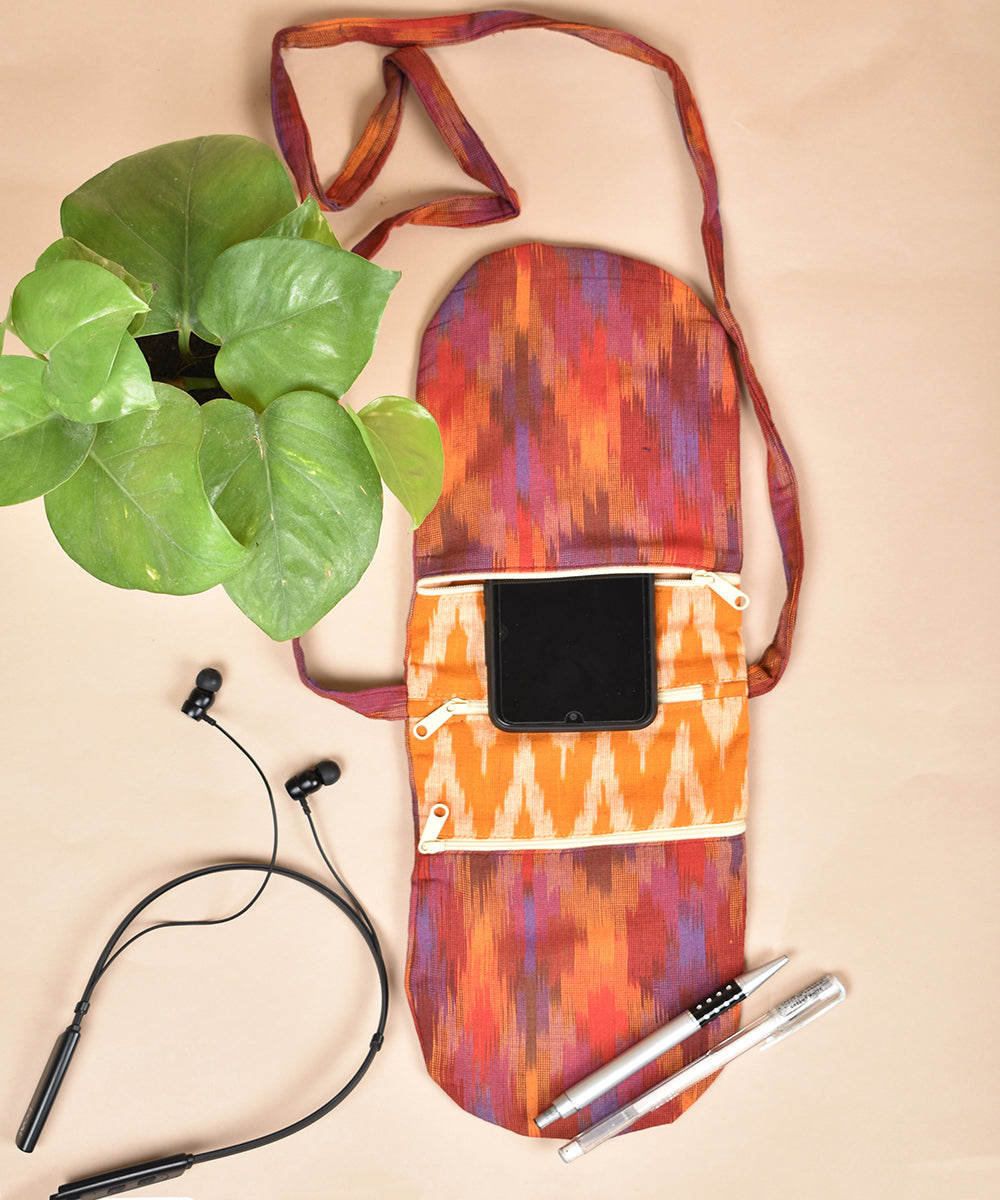 Multicolor handwoven cotton sling bag