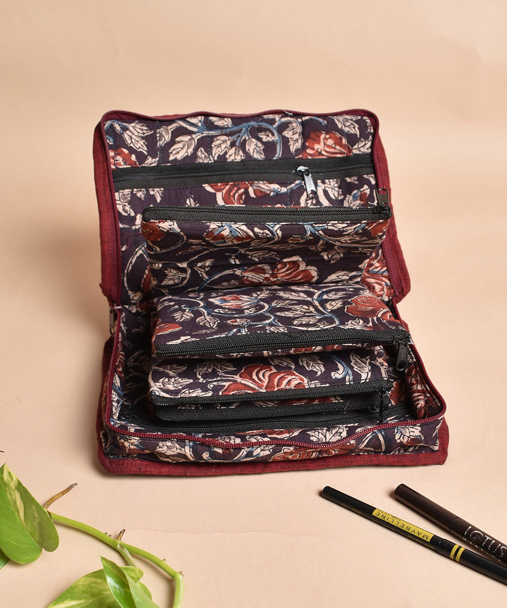 Multicolor handprint cotton pouch